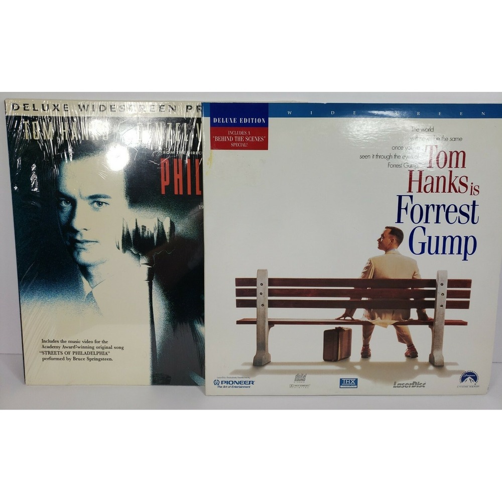 Laserdisc Lot Of 2 Tom Hanks Films - Forrest Gump & Philadelphia‎
